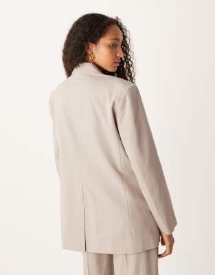 Asos Design Relaxed Blazer In Brown
