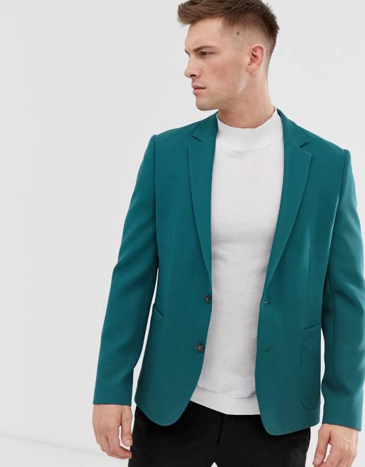 ASOS DESIGN relaxed blazer in teal