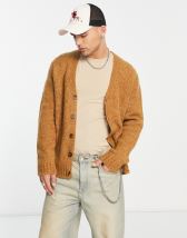 Topman extreme oversized cardigan in brown | ASOS