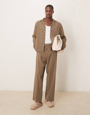 asos ASOS DESIGN relaxed boxy co-ord in brown