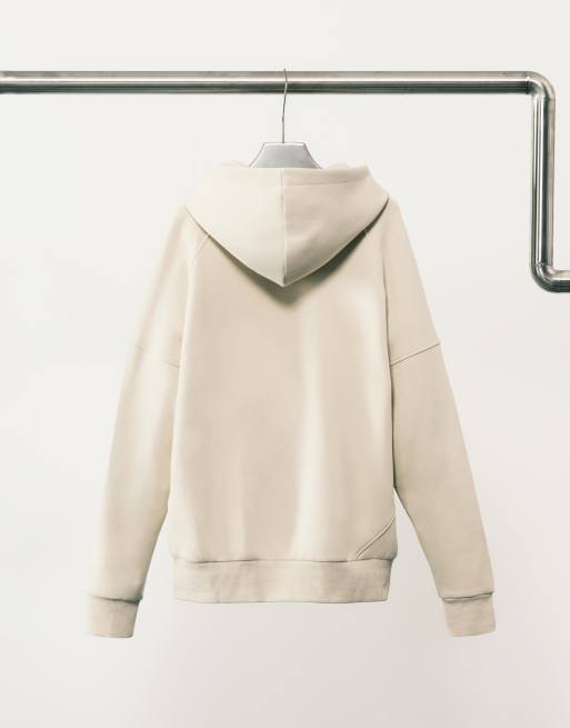 ASOS DESIGN relaxed boxy hoodie in beige, 3 of 5
