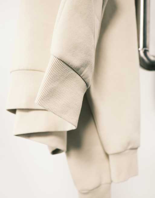 ASOS DESIGN relaxed boxy hoodie in beige, 5 of 5
