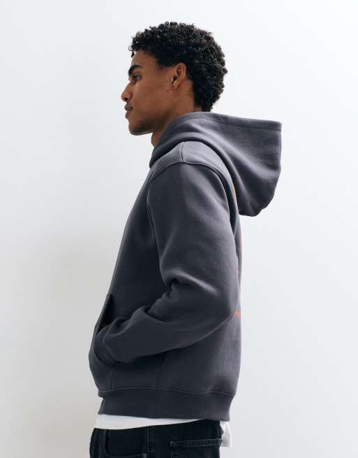 ASOS DESIGN relaxed boxy hoodie met print in grijs, 5 van 5