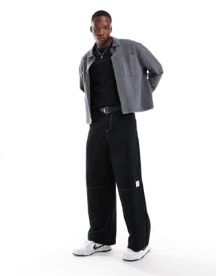 ASOS DESIGN relaxed boxy shacket in gray
