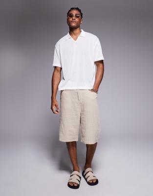 Asos Design Relaxed Boxy Textured Polo Shirt