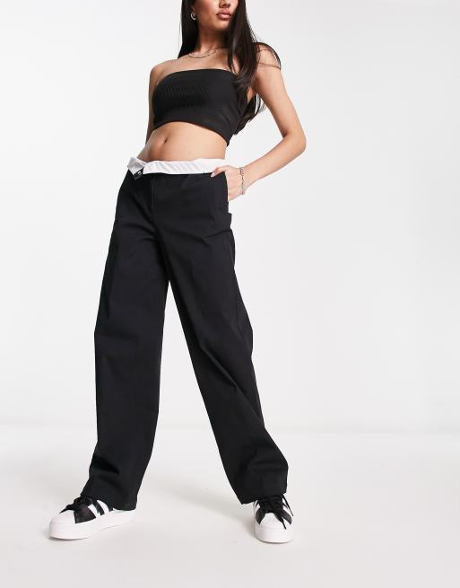 ASOS DESIGN relaxed boyfriend pants in black