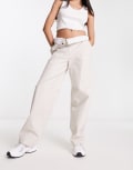 [ASOS DESIGN] ASOS DESIGN relaxed boyfriend pants in stone-Neutral 12 Stone