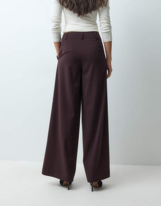 ASOS DESIGN relaxed broek in chocoladebruin, 2 van 5