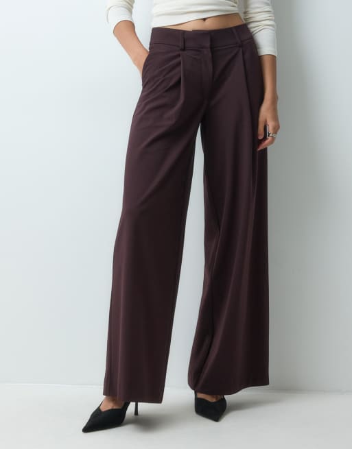ASOS DESIGN relaxed broek in chocoladebruin, 3 van 5