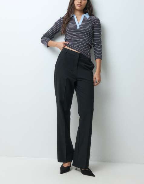 ASOS DESIGN relaxed broek met rechte pijpen in zwart - view 1