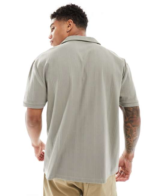 ASOS DESIGN relaxed button down shirt in khaki | ASOS