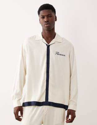 Asos Design Relaxed Camp Collar Shirt In White