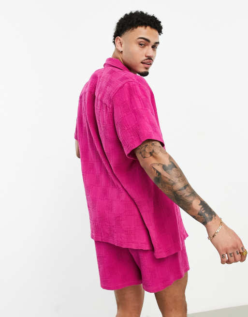 MEN'S TEXTURED PINK T-SHIRT 