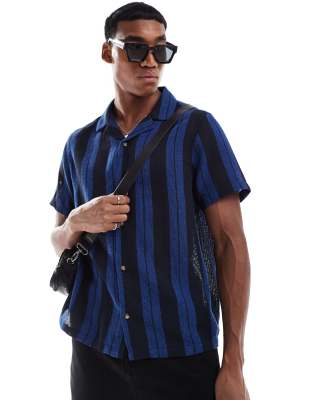 James - Men's Riviera Camp Collar Shirt Navy