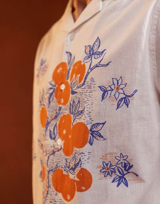 ASOS DESIGN relaxed camp collar shirt with fruit placement print, 3 of 5