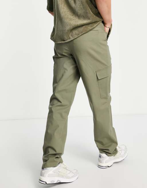 ASOS DESIGN wrap front pants in khaki