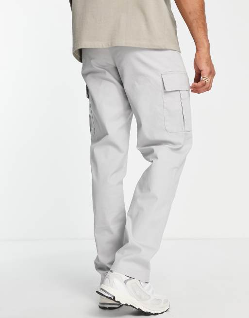 ASOS DESIGN relaxed cargo pants in light grey ASOS