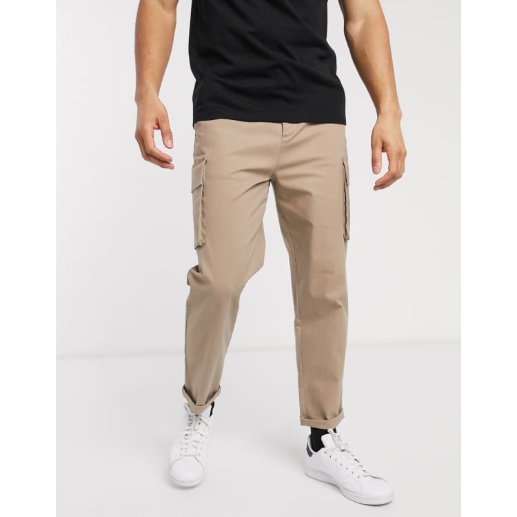 ASOS DESIGN relaxed cargo pants in stone | ASOS