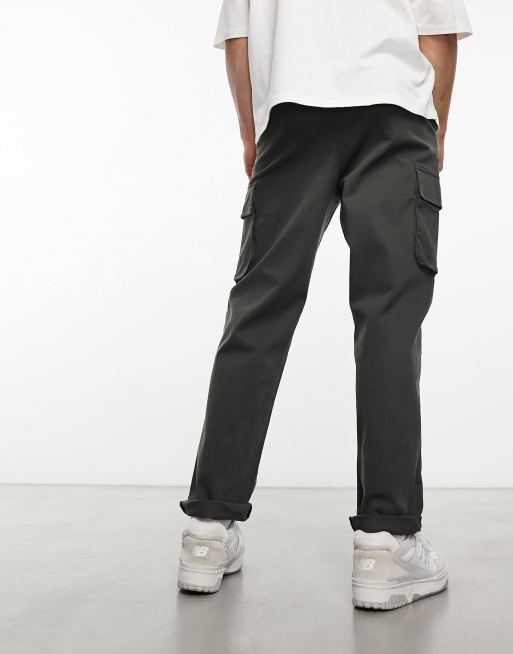 ASOS DESIGN relaxed cargo pants in washed black