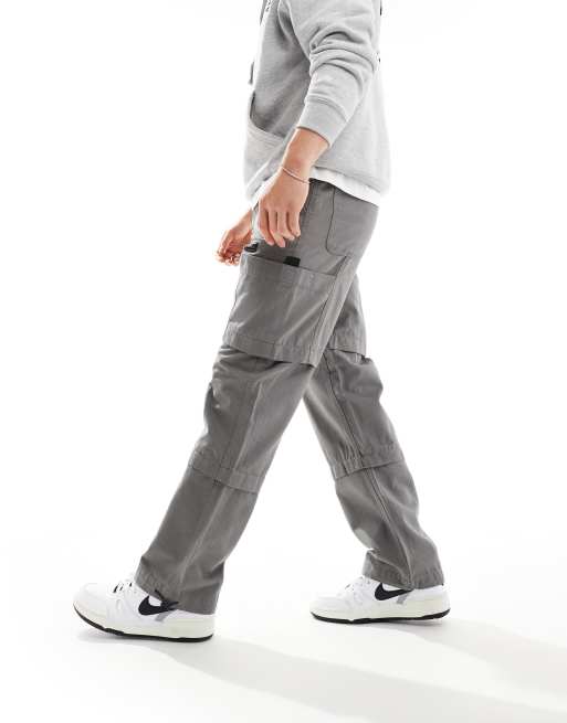 ASOS DESIGN relaxed cargo trouser with patch in grey ASOS