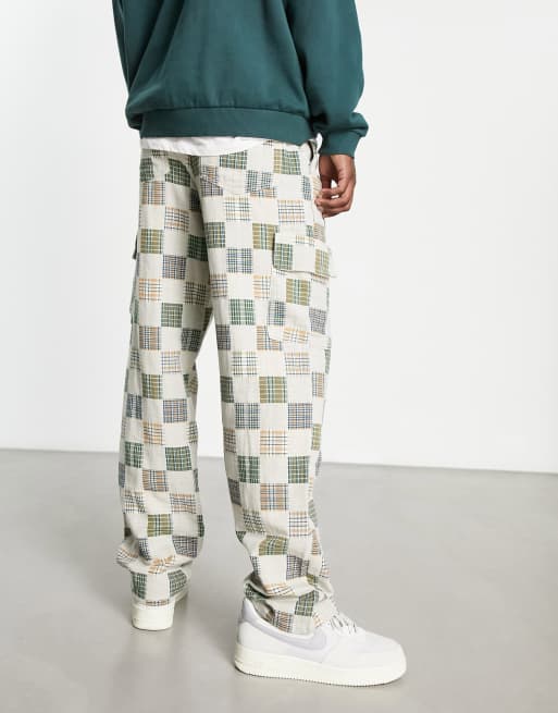 Checked hot sale cargo trousers