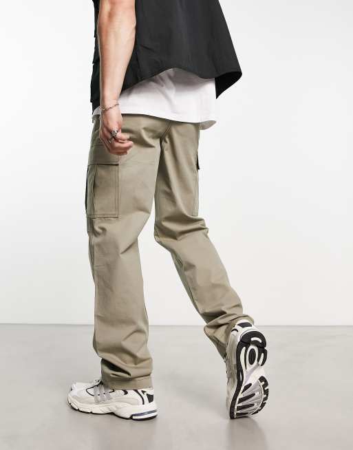 ASOS DESIGN relaxed cargo trousers in ripstop in stone, 2 of 4