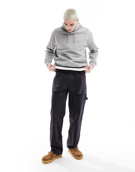 ASOS DESIGN relaxed carpenter pants in black ripstop