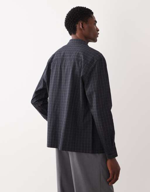 ASOS DESIGN relaxed check shirt in black, 3 of 5
