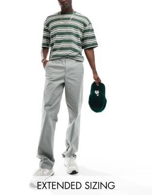 ASOS DESIGN relaxed chino trousers in light green - LGREEN