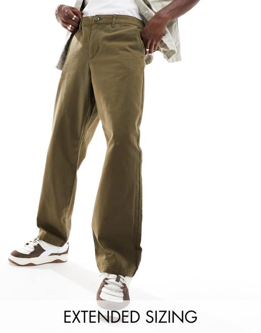 ASOS DESIGN relaxed chinos in khaki 