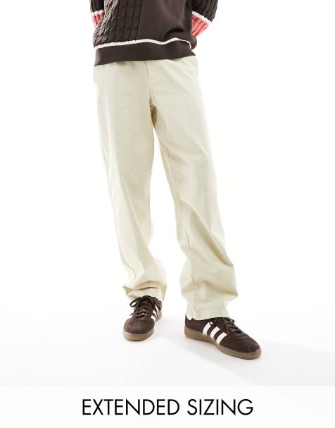 ASOS DESIGN relaxed chinos in stone - view 1