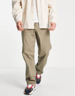 ASOS DESIGN relaxed chinos in washed khaki - ASOS Price Checker