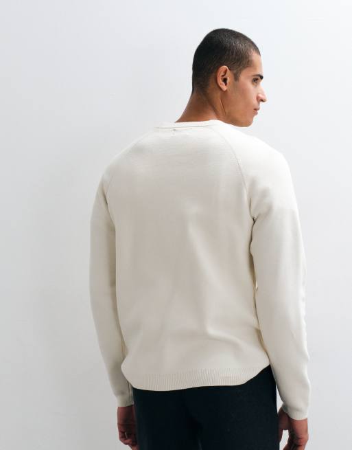 ASOS DESIGN relaxed compact knit sweater in ecru, 2 of 5
