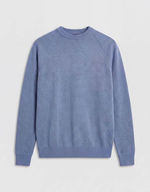 ASOS DESIGN relaxed compact knit sweater in light blue, 6 of 7