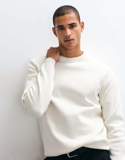 ASOS DESIGN relaxed compact knitted jumper in ecru, 3 of 5