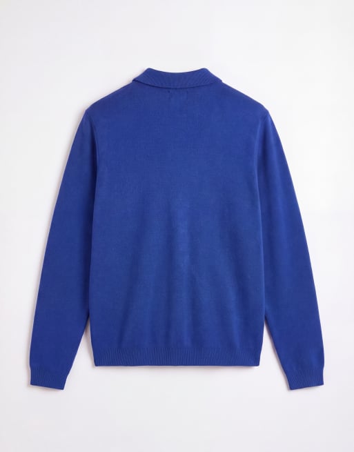ASOS DESIGN relaxed compact knitted notch neck in blue, 7 of 9