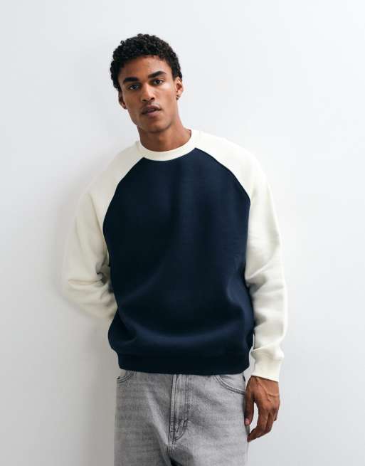 ASOS DESIGN Relaxed contrast raglan crew in poly cotton, 2 of 5