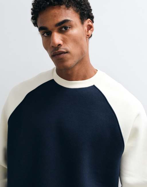 ASOS DESIGN Relaxed contrast raglan crew in poly cotton, 3 of 5