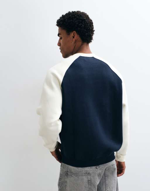 ASOS DESIGN Relaxed contrast raglan crew in poly cotton, 4 of 5