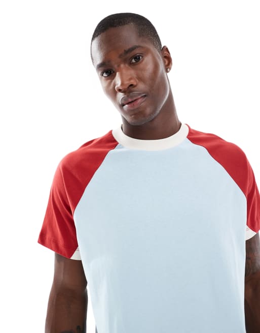ASOS DESIGN relaxed contrast raglan in blue | ASOS