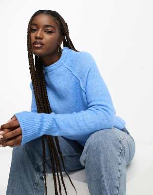 ASOS DESIGN relaxed crew neck jumper in blue | ASOS