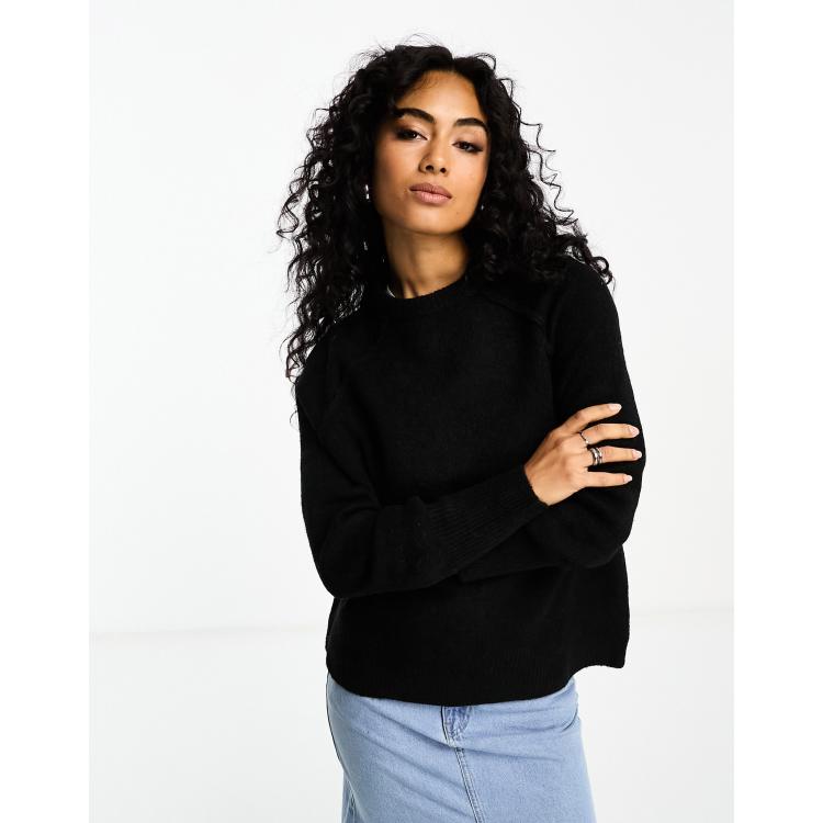 Black crew outlet neck jumper womens