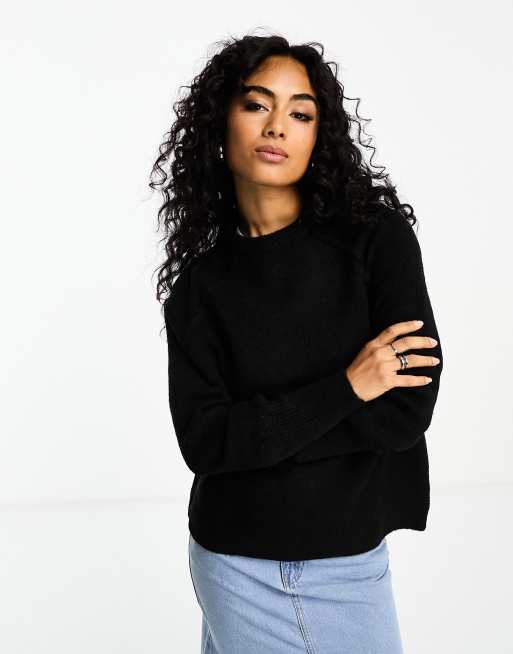 Womens black best sale crew neck jumper