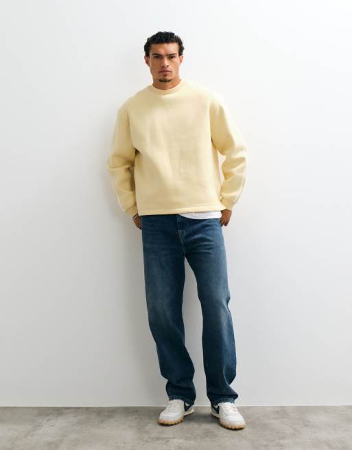 ASOS DESIGN relaxed crew neck sweater in yellow, 5 of 5