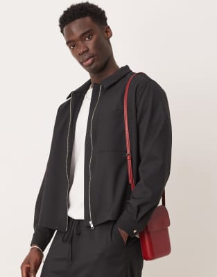 ASOS DESIGN ASOS DESIGN relaxed cropped shirt in black