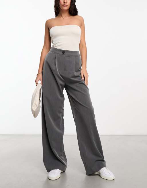 ASOS DESIGN relaxed dad pants in gray | ASOS