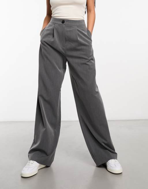 ASOS DESIGN relaxed dad pants in gray