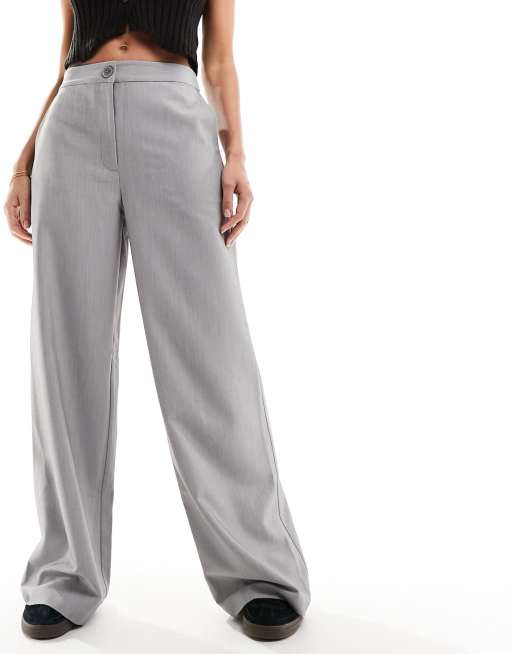 ASOS DESIGN slim ankle length pants in grey