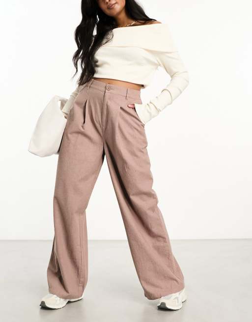 ASOS DESIGN relaxed dad pants in mink marl 