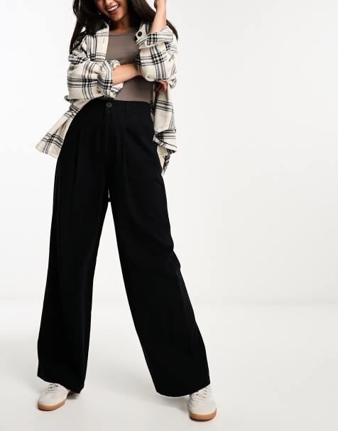 ASOS DESIGN relaxed dad trousers in black 